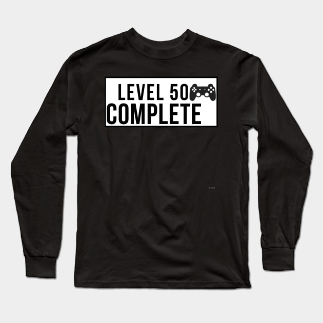 level 50 complete Birthday Gift Idea For 50 Long Sleeve T-Shirt by giftideas